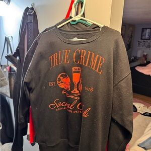 True Crime Social Club Men's Black Crewneck Sweater